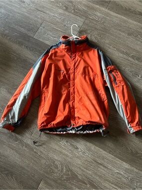 Columbia Orange and Gray Men's Raincoat Shell Jacket
